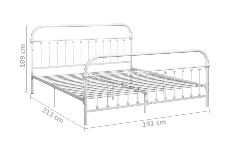 Sängram vit metall 180x200 cm - Vit - Möbler - Säng - Sängram & sängstomme