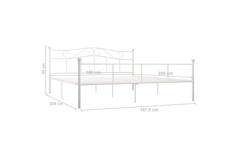 Sängram vit metall 180x200 cm - Vit - Möbler - Säng - Sängram & sängstomme