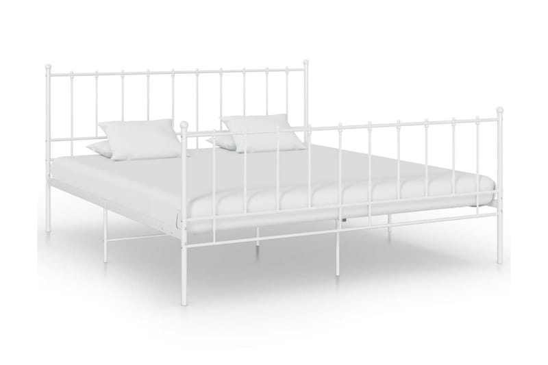 Sängram vit metall 180x200 cm - Vit - Möbler - Säng - Sängram & sängstomme