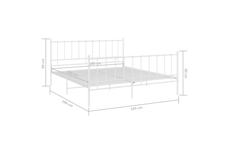 Sängram vit metall 180x200 cm - Vit - Möbler - Säng - Sängram & sängstomme