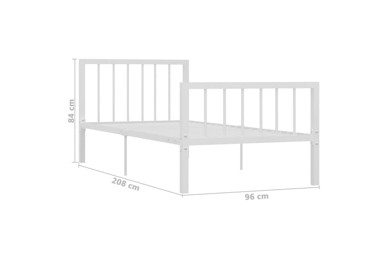 Sängram vit metall 90x200 cm - Vit - Möbler - Säng - Sängram & sängstomme