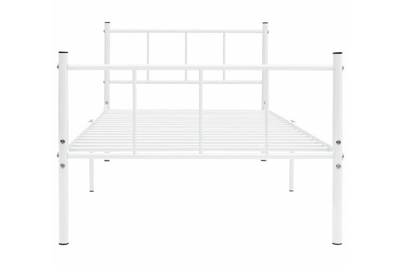 Sängram vit metall 90x200 cm - Vit - Sängram & sängstomme