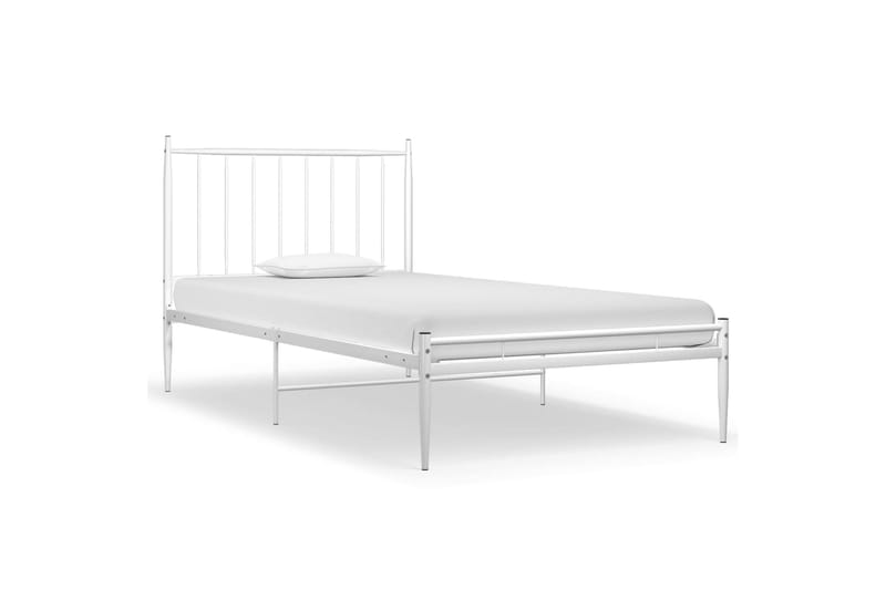 Sängram vit metall 90x200 cm - Vit - Sängram & sängstomme