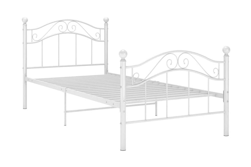 Sängram vit metall 90x200 cm - Vit - Möbler - Säng - Sängram & sängstomme