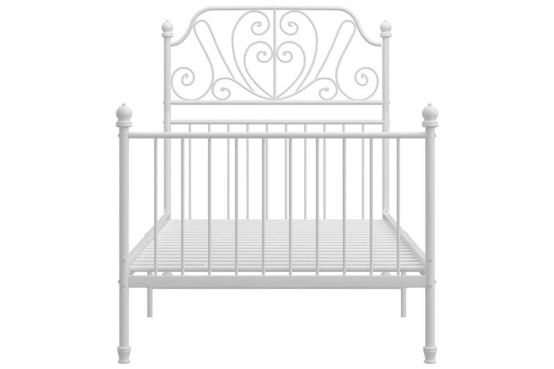 Sängram vit metall och plywood 90x200 cm - Vit - Möbler - Säng - Sängram & sängstomme