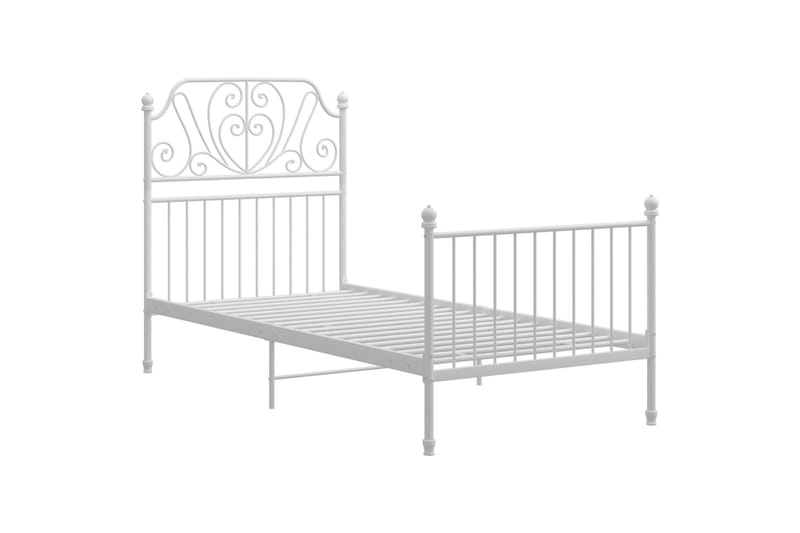 Sängram vit metall och plywood 90x200 cm - Vit - Möbler - Säng - Sängram & sängstomme
