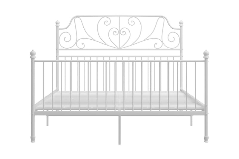 Sängram vit metall och plywood 160x200 cm - Vit - Möbler - Säng - Sängram & sängstomme