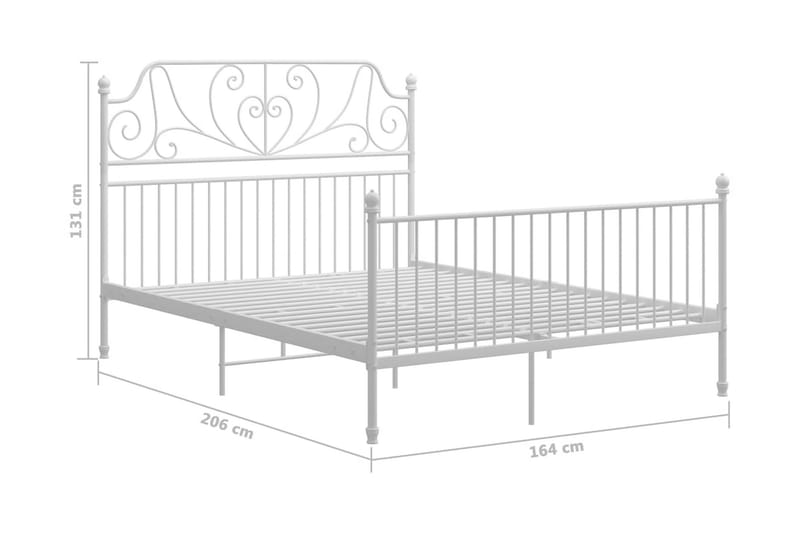 Sängram vit metall och plywood 160x200 cm - Vit - Möbler - Säng - Sängram & sängstomme