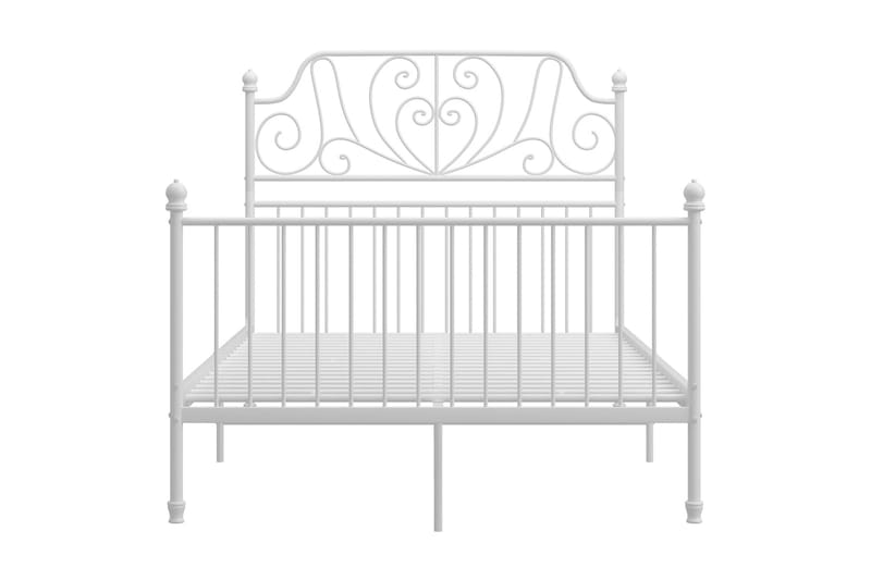 Sängram vit metall och plywood 120x200 cm - Vit - Möbler - Säng - Sängram & sängstomme
