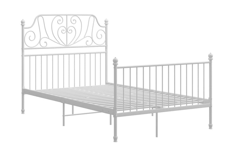 Sängram vit metall och plywood 120x200 cm - Vit - Möbler - Säng - Sängram & sängstomme