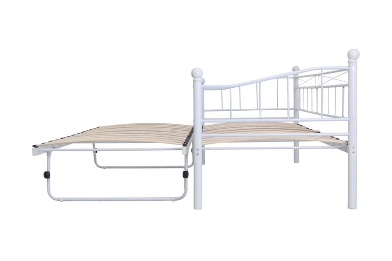 Sängram vit stål 180x200/90x200 cm - Vit - Möbler - Säng - Sängram & sängstomme