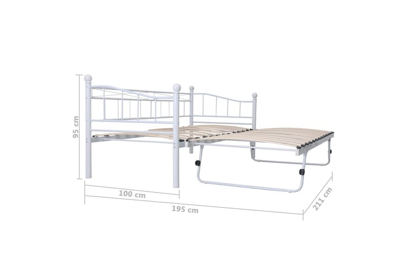 Sängram vit stål 180x200/90x200 cm - Vit - Möbler - Säng - Sängram & sängstomme