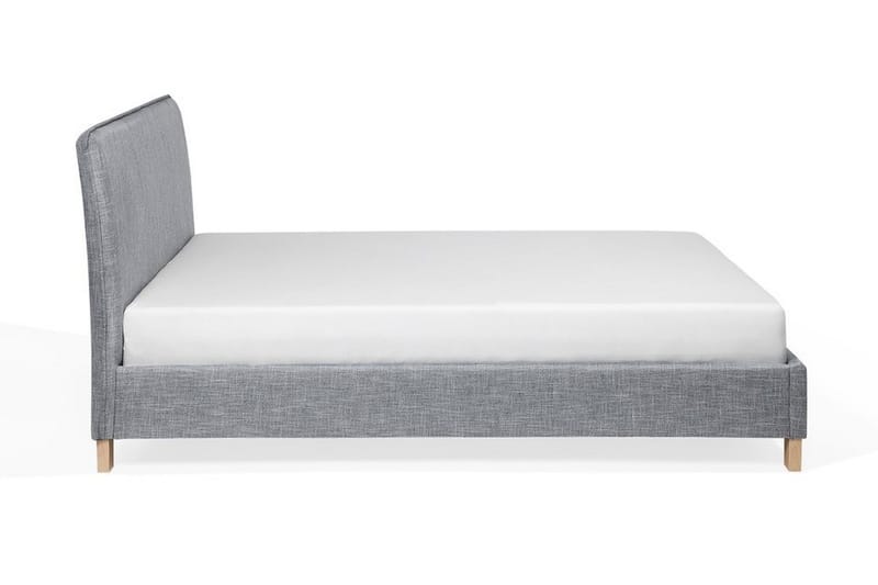 Sennez Komplett Sängpaket – Dubbelsäng 160x200 cm i Tyg med Sänggavel + Bäddmadrass - Grå - Möbler - Säng - Sängram & sängstomme