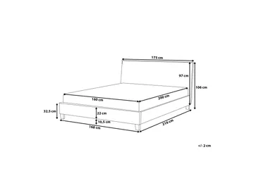 Sennez Komplett Sängpaket – Dubbelsäng 160x200 cm i Tyg med Sänggavel + Bäddmadrass - Grå - Möbler - Säng - Sängram & sängstomme