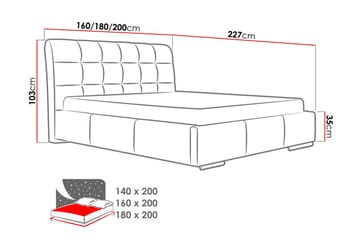 Stavanger Säng med Förvaring140x200 cm - Svart - Möbler - Säng - Sängram & sängstomme