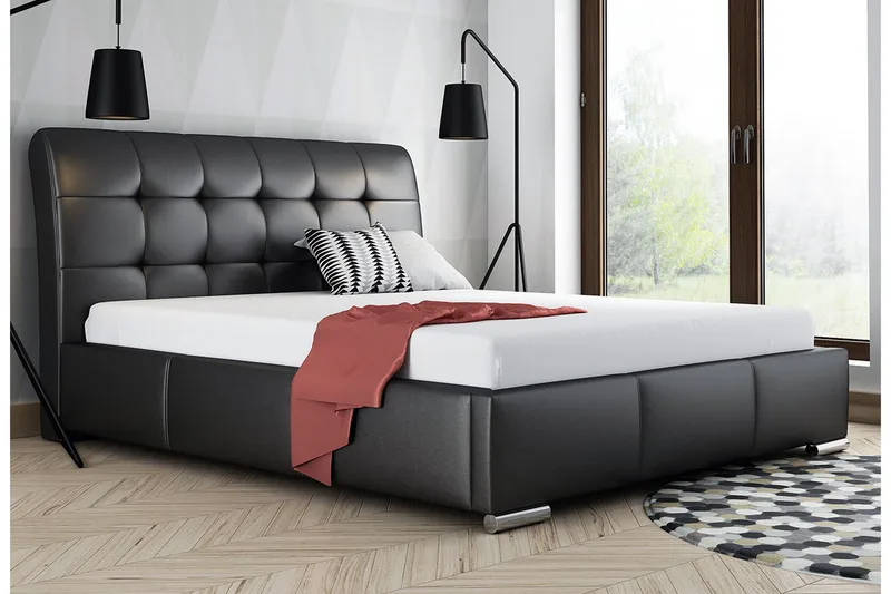 Stavanger Säng med Förvaring180x200 Svart - Svart - Möbler - Säng - Sängram & sängstomme