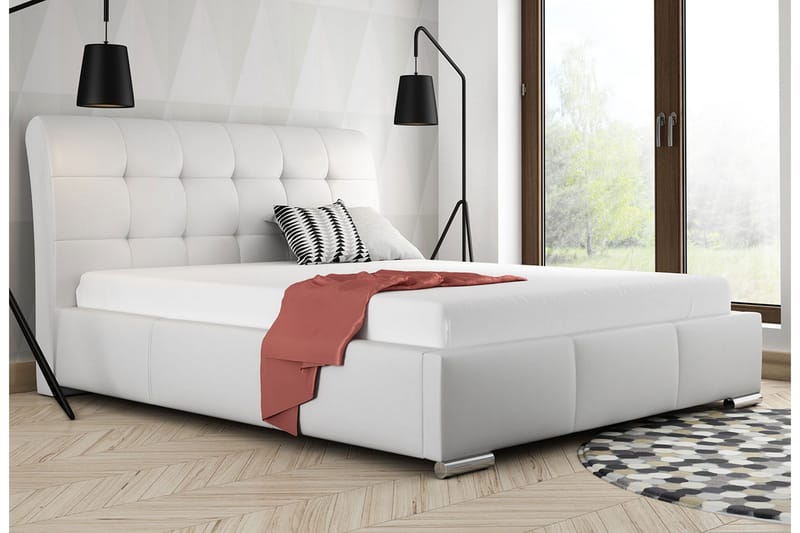 Stavanger Sängram med Förvaring 140x200 cm - Vit - Möbler - Säng - Sängram & sängstomme