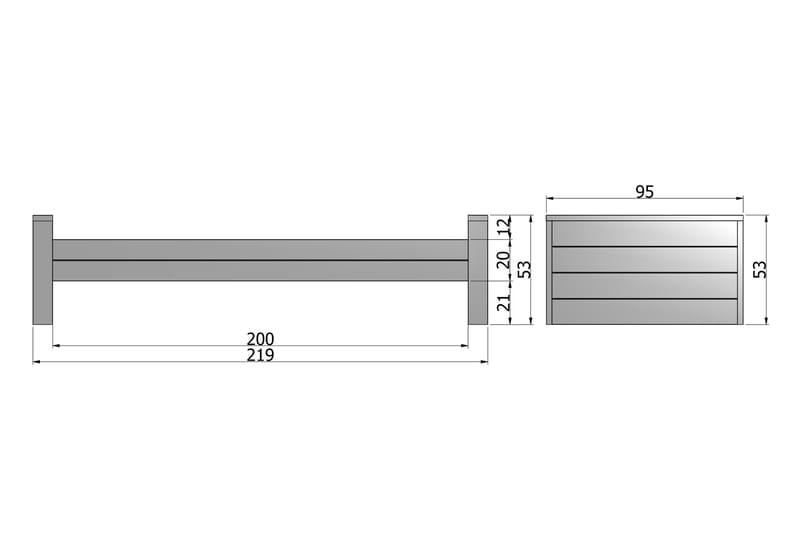 Tenney Sängram 90x200 - Ljusgrå Tall - Möbler - Säng - Sängram & sängstomme
