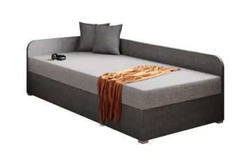 Unona Sängram 90x200 cm i Tyg med Förvaring + Sänggavel - Grå - Möbler - Säng - Sängram & sängstomme