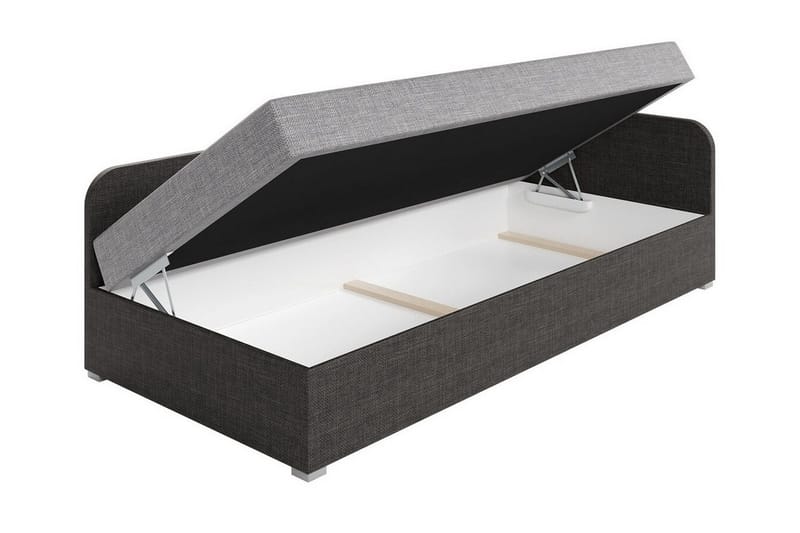 Unona Sängram 90x200 cm i Tyg med Förvaring + Sänggavel - Grön - Möbler - Säng - Sängram & sängstomme
