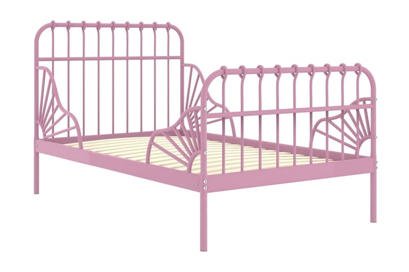 Utdragbar sängram rosa metall 80x130/200 cm - Rosa - Möbler - Säng - Sängram & sängstomme