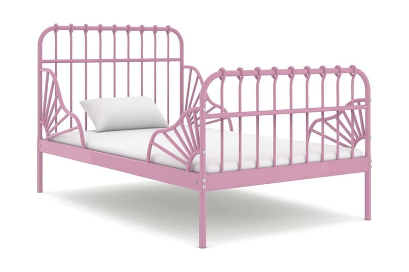 Utdragbar sängram rosa metall 80x130/200 cm - Rosa - Möbler - Säng - Sängram & sängstomme