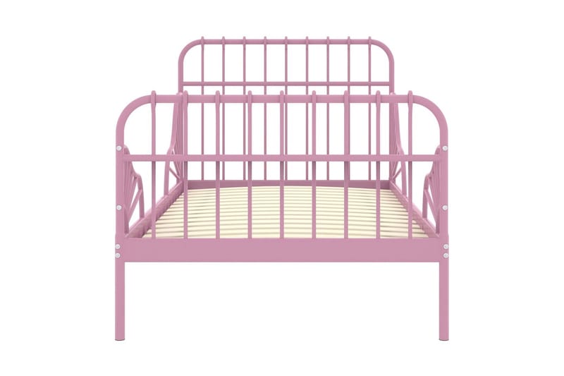 Utdragbar sängram rosa metall 80x130/200 cm - Rosa - Möbler - Säng - Sängram & sängstomme