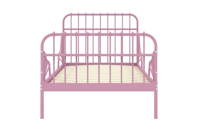 Utdragbar sängram rosa metall 80x130/200 cm - Rosa - Sängram & sängstomme