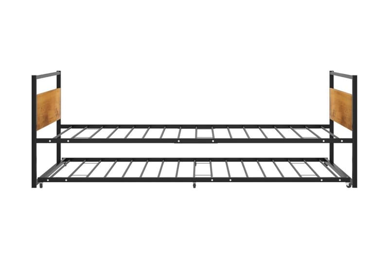 Utdragbar sängram svart metall 90x200 cm - Svart - Möbler - Säng - Sängram & sängstomme