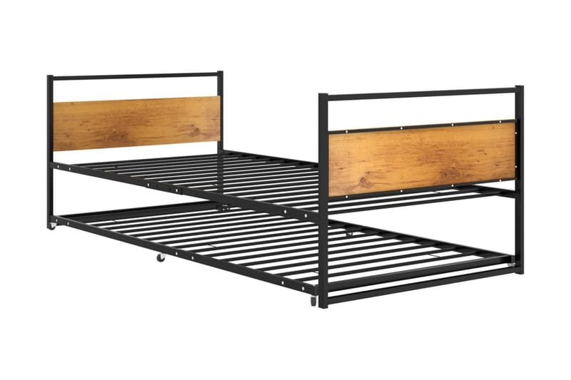 Utdragbar sängram svart metall 90x200 cm - Svart - Möbler - Säng - Sängram & sängstomme