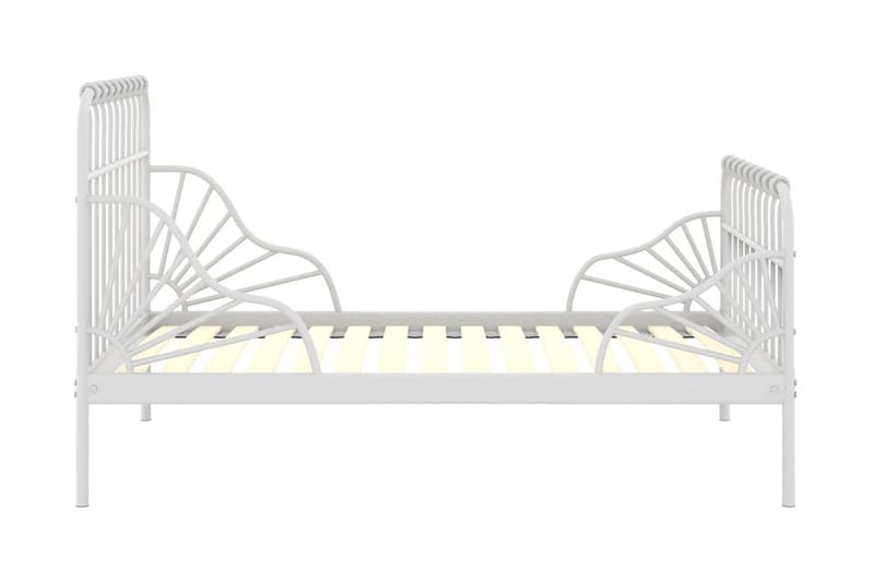 Utdragbar sängram vit metall 80x130/200 cm - Vit - Sängram & sängstomme