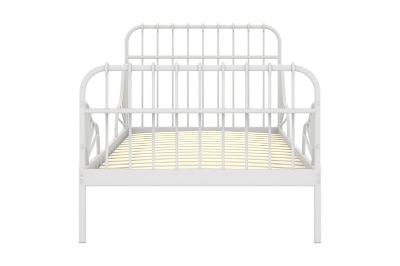 Utdragbar sängram vit metall 80x130/200 cm - Vit - Möbler - Säng - Sängram & sängstomme