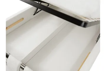Veslbu Komplett Sängpaket 160x200 cm i Konstläder med Förvaring och Sänggavel + Bäddmadrass - Vit - Möbler - Säng - Sängram & sängstomme