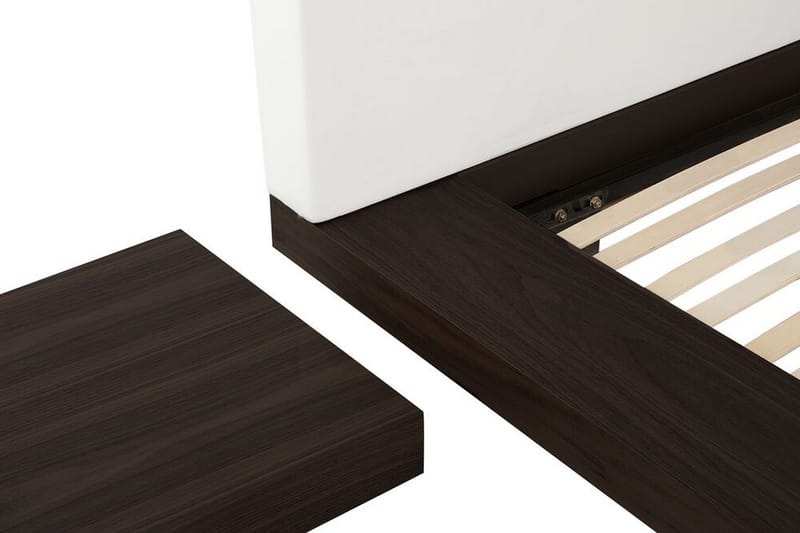 Zen Komplett Sängpaket – Dubbelsäng 180x200 cm i Trä och Läder med Sänggavel + Bäddmadrass med Fasthetsgrad - Trä|Natur - Möbler - Säng - Sängram & sängstomme