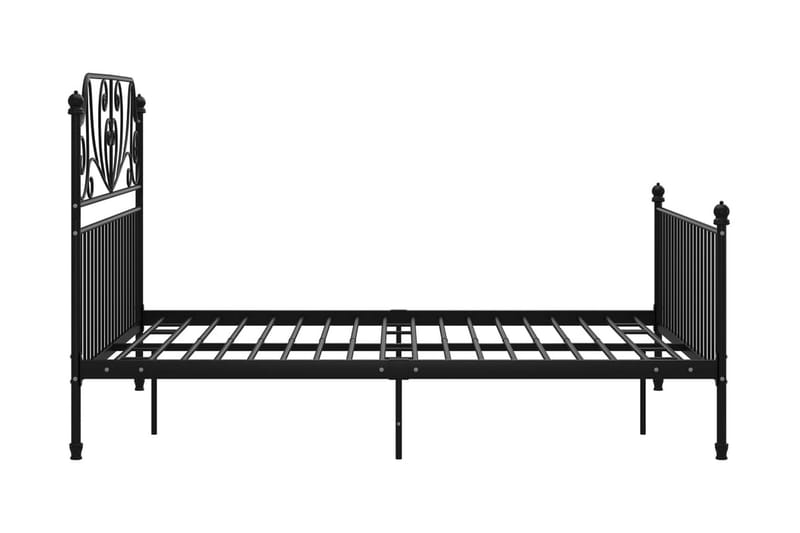 Sängram svart metall och plywood 160x200 cm - Svart - Sängram & sängstomme