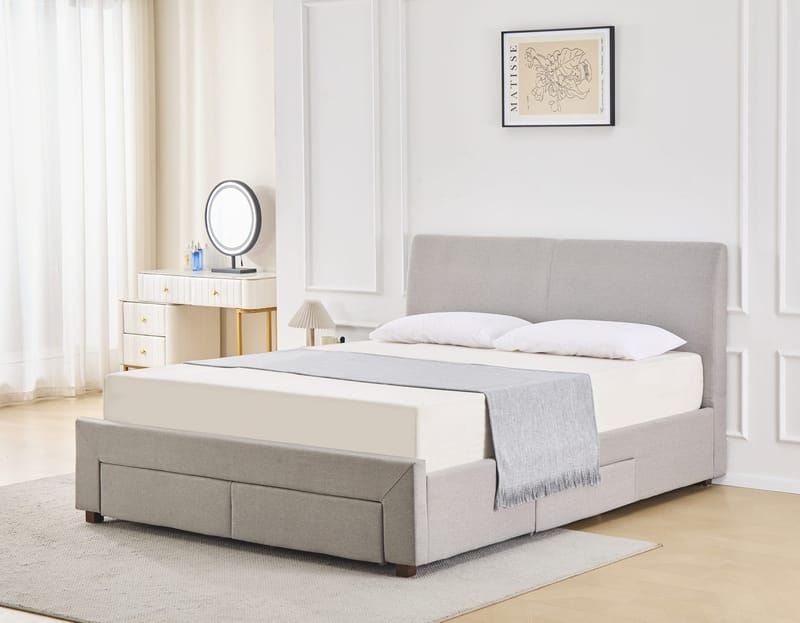 Sängram Vaxö med Förvaring 180x200 cm - Grå - Möbler - Säng - Sängram & sängstomme