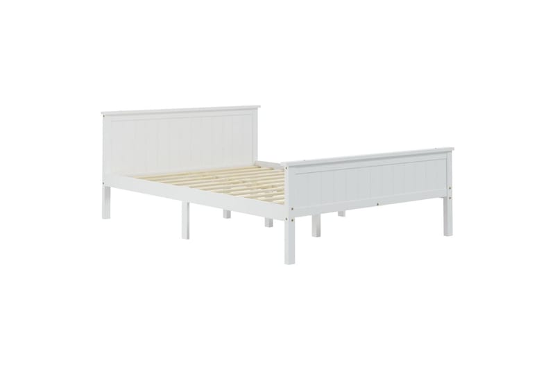 Sängram vit massiv furu 160x200 cm - Vit - Möbler - Säng - Sängram & sängstomme