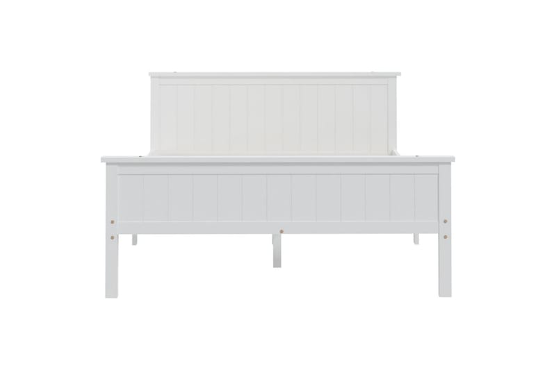 Sängram vit massiv furu 160x200 cm - Vit - Möbler - Säng - Sängram & sängstomme