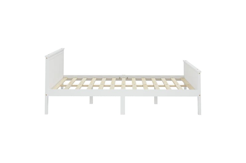 Sängram vit massiv furu 160x200 cm - Vit - Möbler - Säng - Sängram & sängstomme