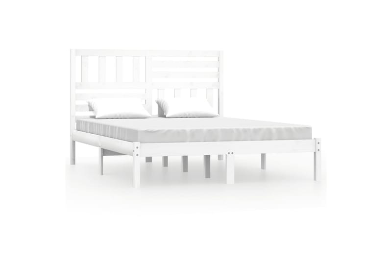 Sängram vit massivt furu 150x200 cm - Vit - Möbler - Säng - Sängram & sängstomme