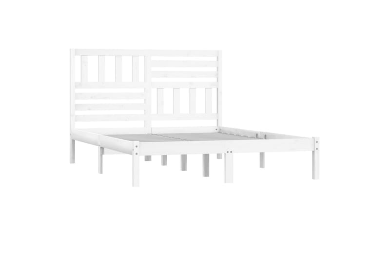 Sängram vit massivt furu 150x200 cm - Vit - Möbler - Säng - Sängram & sängstomme