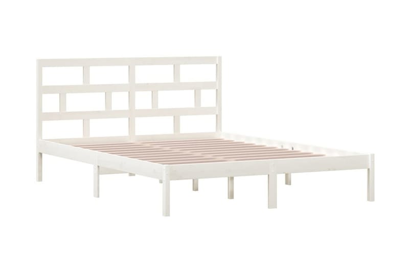 Sängram vit massivt trä 150x200 cm - Vit - Möbler - Säng - Sängram & sängstomme