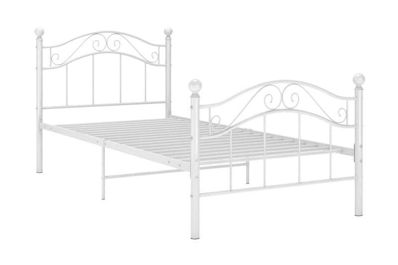 Sängram vit metall 100x200 cm - Vit - Möbler - Säng - Sängram & sängstomme