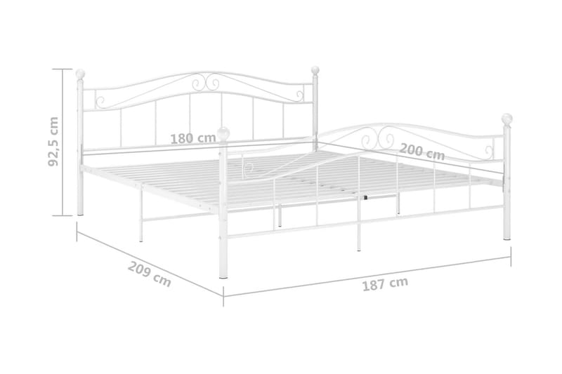 Sängram vit metall 180x200 cm - Vit - Möbler - Säng - Sängram & sängstomme