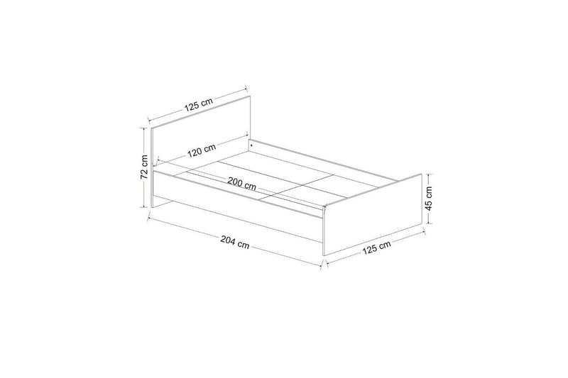 Sängstomme för Enkel Säng Fruitland Sängram Vit - 125 x 72 x 204 cm - Möbler - Säng - Sängram & sängstomme