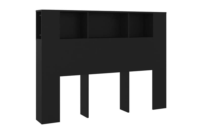 beBasic Huvudgavel med förvaring svart 140x18,5x104,5 cm - Black - Sänggavlar & huvudgavlar