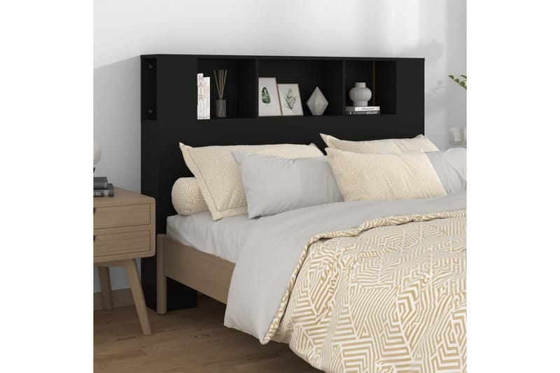 beBasic Huvudgavel med förvaring svart 140x18,5x104,5 cm - Black - Möbler - Säng - Sängtillbehör & sänggavel - Sänggavlar & huvudgavlar