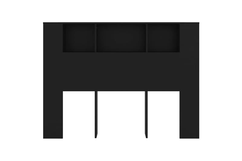 beBasic Huvudgavel med förvaring svart 140x18,5x104,5 cm - Black - Sänggavlar & huvudgavlar