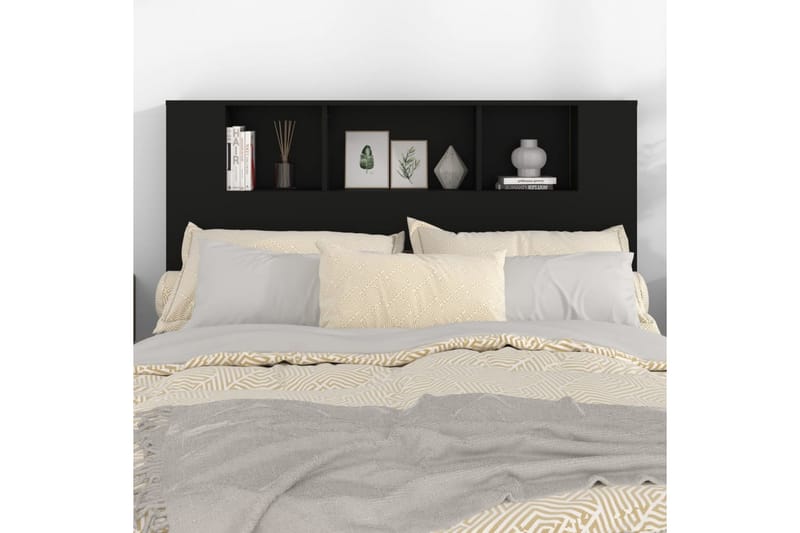 beBasic Huvudgavel med förvaring svart 140x18,5x104,5 cm - Black - Möbler - Säng - Sängtillbehör & sänggavel - Sänggavlar & huvudgavlar