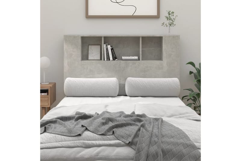 beBasic Sänggavel med förvaring betonggrå 120x18,5x104,5 cm - Grey - Möbler - Säng - Sängtillbehör & sänggavel - Sänggavlar & huvudgavlar